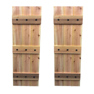 Board and Batten cedar shutter with clavos